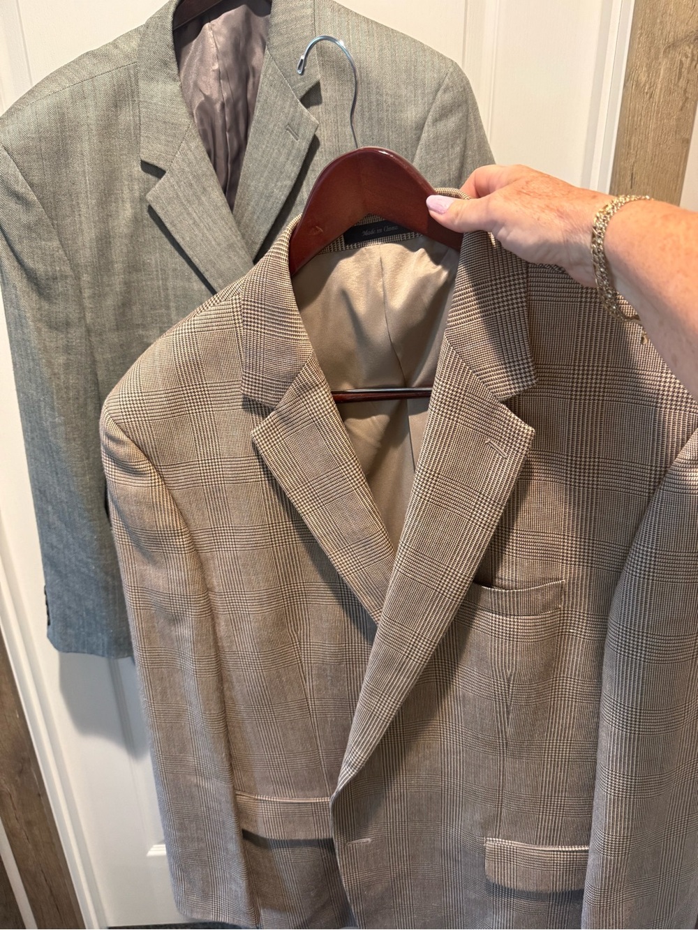 Ralph Lauren 2 Men's Beige/brown blazer and gray/black herringbone blazer 50R